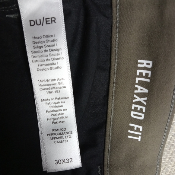Duer No Sweat Relaxed Taper Pants Mens Size 30X32 Stretch Business Hiking Casual - Picture 3 of 9